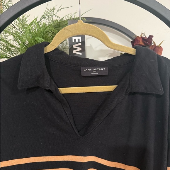 Lane Bryant Black and Brown Striped sweater size 18 - Picture 3 of 9